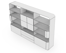 کتابخانه-و-ویترین-بلند-ویژه-اتاق-مدیر-عامل-برلیانت-تیپ-6123-41 -  - https://mohitara.com